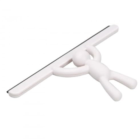 Litinliv Rasqueta Limpiacristales, Rasqueta Limpiacristales para Ducha de Silicona, Escobilla de Ducha, Plástico Fregadoras de Ventanas para Ducha, Baño, Azulejos, Espejos, Ventanas, Vidrio (Blanco)