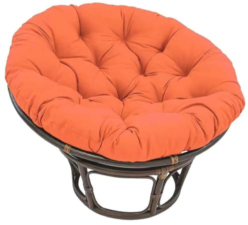 LYXLBX Stuhlkissen Outdoor Stoffschaukel Rattan Stuhlkissen, Rund Gepolstert, HäNgeschaukel Sitzkissen,für Gartensessel, HäNgeschaukel Drehsessel, Korbsessel, Balkonstuhl,Orange-60 * 60cm