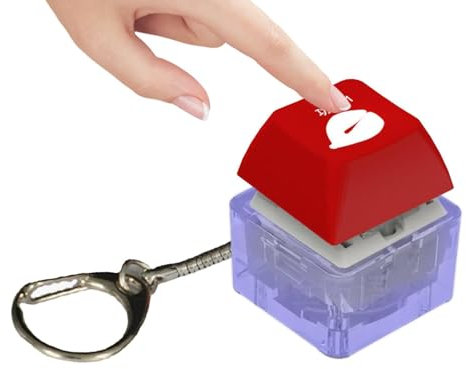 Keyboard Fidget Keychain - Clicky Key Fidget Keychain, Anti Stress Gadgets, Fun Relaxation Tools | Finger Keyboard Sensory Toy, Vibrant Multicolored LED Lights, Eye Catching Metal Finger Flicker