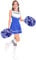 JRYGAC 2 Stück Cheerleading Pompoms, Cheerleader Pompons, Cheerleading Captain Pompons Metallisch Cheerleader Pompons Sport Squad Cheer Accessories, Cheerleading Pompons (Blaues Silber)