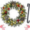 Christmas Wreath with Hange, 45cm/18inch Artificial Christmas Garland for Front Door with 50 LED Lights, Wreath Door Hook Outdoor Christmas Wreath.