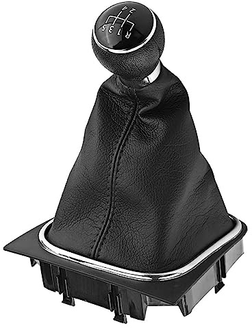 VOBOR Schaltknauf 5 Gang, Schaltsack Schaltmanschette mit Schaltknauf und Rahmen, Schalthebel Gaiter Boot Kit Kompatibel mit MK5 MK6 2005–2014 Schwarz