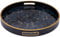 Round Flowers Design Decorative Tray | Multipurpose Candle, Serving, Display & Vanity Organiser | Elegant Home Kitchen Coffee Table Decor
