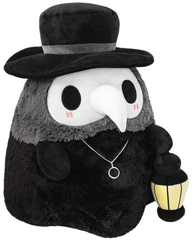 Generisch Plague Doctor Plush,20cm Plague Doctor Plüschtier,Luminous Plush Toy,Halloween Luminous Plush Stuffed Cosplay Doll,Soft Lovely Couple Doll Party Dance Props,Halloween Kuscheltier