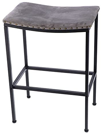 Velvet Padded Kitchen Counter Chair with Nail Head Design Multifunctional Bar Stool for Home Kitchen and Bedroom