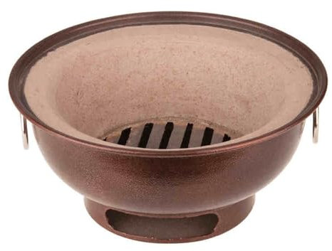 Poêle à Charbon D'Argile, Réchaud à Barbecue Portable, D'extérieur Argile Réchaud, Boîtier en Métal, Accessoires de Cuisine D'extérieur, pour le Camping(Brown)