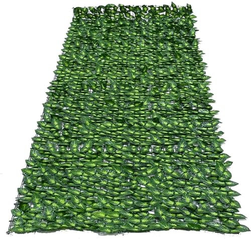 Künstlicher Efeuzaun für Garten Balkon Terrasse 5m/10m Wetterfest Dekorative Hecken mit Brise Außenansicht Kunstpflanzen für Außendekoration