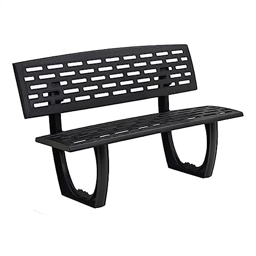 Lijiaxiuyc-101 Outdoor Bank 57,0 Zoll Außenbank, Aluminiumguss-Parkstuhl mit Rückenlehne, 2-Personen-Freizeitstuhl for den Außenbereich Gartenbank