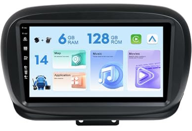 MISONDA Autoradio 9 pollici IPS 6G+128G per Fiat 500X (2014-2020) con navigazione GPS, Telecamera posteriore e microfono Gratuiti Supporto BT5.0/WLAN/SWC/DAB/DSP/Carplay