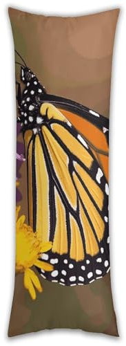 Kissenbezug, Monarch-Schmetterling, Standardgröße, super weich und gemütlich, versteckter Reißverschluss, 50,8 x 137,2 cm