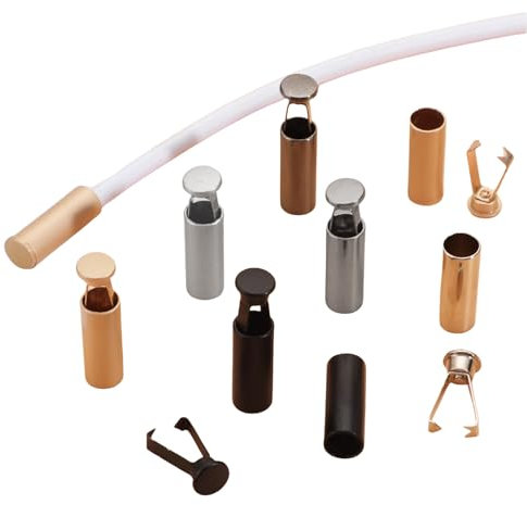48 Sets Kordelenden Metall, 4 Farben Kordelstopper Metall, Schnüre Ende, Schnürsenkel Endkappen Schnürsenkelspitzen, Rope Lace Kordel Endstück, für Hoodie Hosen Schnürsenkel Tasche DIY Seile