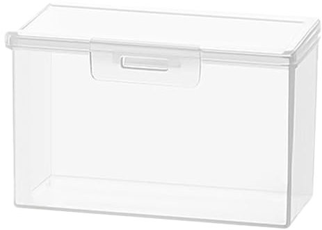 Poludatly Contenedor de , soporte transparente para bastoncillos de algodón, caja de almacenamiento de algodón pla-stic, contenedor organizador de joyas portátil, caja de