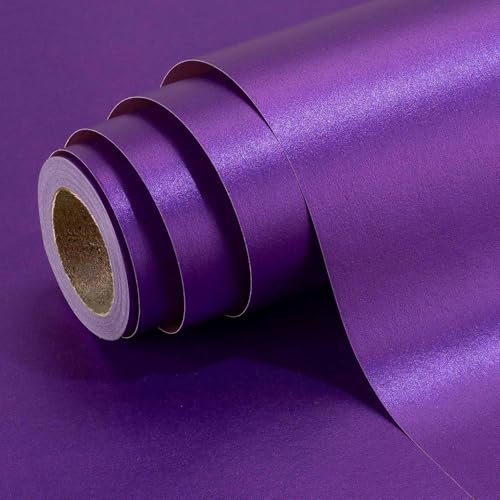 Wikadlik Rotolo di carta da regalo viola, 43 cm x 10 m, tinta unita, perlata, per compleanni, Halloween, vacanze