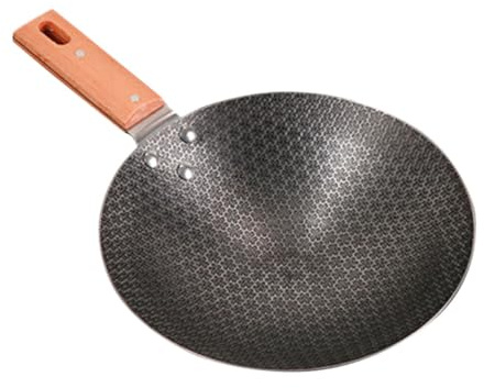 YARNOW Small Wok Frying Pan Japanese Style Iron Cooking Pot for Gas Stove and Open Flame Non-Stick Design for Frying Steaming and Cooking Outdoors