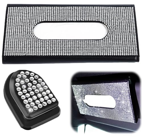 Car Tissue Holder, Car Tissues, Tissue Box Holder, Tissue Holders Sun Visor Hanging Paper Towel Clips Holder, Multifunctional Car Tissue Face Mask Box for Sun Visor Seat Door with A Invisible Hook