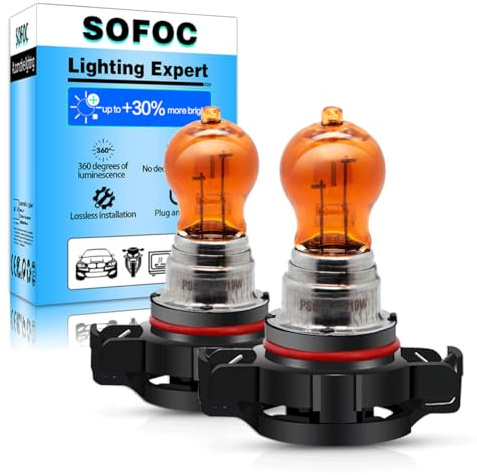 SOFOC-PS19W PG20-1 Automobil Tagfahrlicht Nebelscheinwerfer Blinker Standlicht Ersatz 12V 19W Bernsteingelb 2Stk