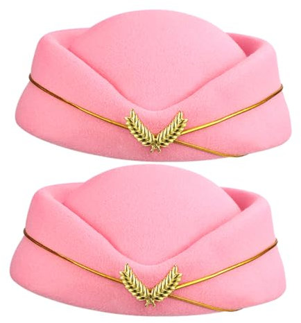Healvian 2 Stück Flugbegleiterhut: Stewardessenhut Aus Wolle Im 40er-jahre-stil, Flugbegleiterinnen-kappe, Kopfbedeckungen, Flugbegleiterin-uniform, Kostümzubehör Für Damen