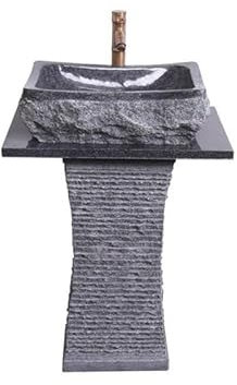 CAFIEDR Lavandino da Bagno, lavabo da Esterno in Pietra, lavabo da Giardino, lavabo da Piscina, lavabo a Colonna, mobiletti per Il Bagno con lavabo