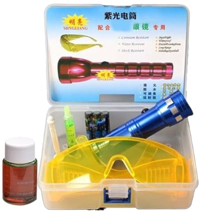 Kit Detector De Fugas para Aire Acondicionado | Linterna para Pruebas de Fugas en Aire Acondicionado - Tester Multiusos Eficiente para Fugas En Coches Congeladores Electrodomésticos