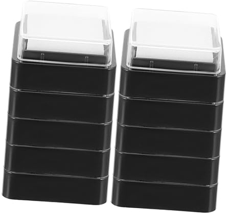 TEHAUX 10 Stück Leeres Stempelkissen DIY Nachfüllbares Ink Pad ohne Farbe Langlebiges Schwamm Plastikmaterial Geeignet für Basteln Scrapbooking Kartengestaltung und Handarbeiten