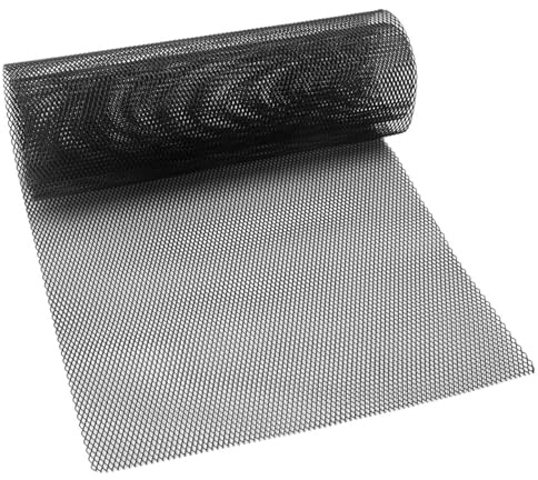 Car Grill Mesh, 100x33cm Black Bumper Mesh Grille, 6x12mm Hole Universal Aluminum Car Racing Grill Net Bumper Accessories Exterior Parts for Bumpers, Body Kits, Hood Vents