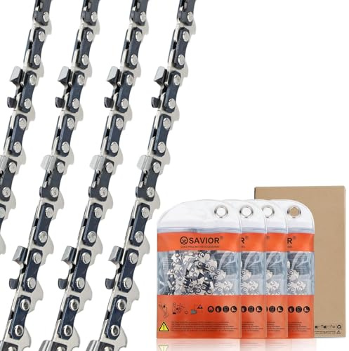 Savior GTA26 Chainsaw Chain Fits Stihl 4(10cm) 1/4LP .043 28 Drive Links | Mini Saw Chain 3670 000 0028, 4 Pack