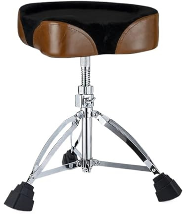 JCXIOC Drum Throne Hocker Drum Throne Sitz Bequemer Musikinstrument Holz Braun Hocker Moto Sattel