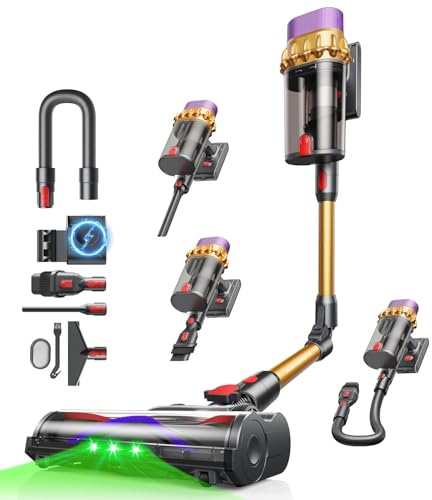 Ivormentico C10 EVO Aspiradora sin Cable, 68Kpa/600W/70Mins | Aspiradoras Escoba con Modo Automático, Diserio autoportante, Depósito Doble de 1.8L, Cepillo Antienredos