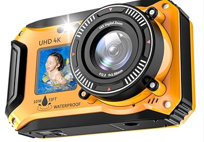 33FT Underwater Camera Dual-Screen Waterproof Dustproof Floatable Camera for Snorkeling