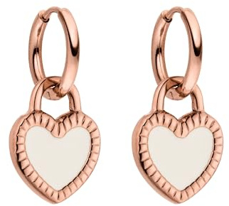 Purelei Heart Charm Creolen – Edelstahl Ohrringe mit beidseitigem Herzanhänger in Weiß & Schwarz – wasserfest, zeitloses Design – Gold, Silber oder Roségold