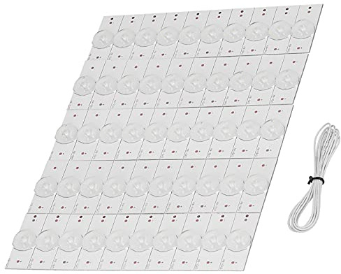 ANKROYU Kit de réparation Universel de rétroéclairage de TV LCD, Perles de Lampe LED SMD 6 V, avec lentille en Laiton et Fil de 2 mètres, 50 pièces pour Remplacement de Barre Lumin