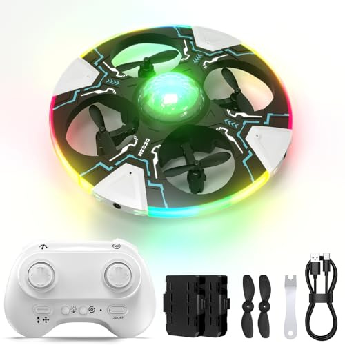 FISHOAKY UFO Mini Drohne mit Hindernisvermeidung für Kinder, Hand Sensor RC Quadcopter Infrared Induction Flying, für 3D-Flips, einfach zu fliegen, Flying Toys for Boys Girls (Black)