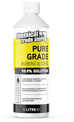 Chemical Trade Store - Rubbing Alcohol 99.9%, 1 Litre- High Purity Isopropyl Alcohol for Hygienic Surface Cleaning, Care Homes, Household Cleaning, Glass, Mirrors, Bathrooms, Kitchens & Hard Surfaces