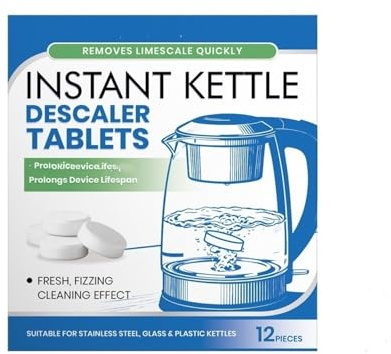 12 comprimés de détartrage for bouilloire à eau, laissent l'eau cristalline et restaurent la propreté(4pcs)