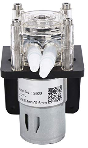 Zerodis Pompa Peristaltica 24 V, Pompa Dosatrice con Testa in PC Trasparente 500 Ml Min con Tubo in Silicone Alimentare, Motore Silenzioso a 3 Rulli per Trasferimento Acqua di Laboratorio per Uso