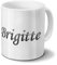 printplanet Tasse mit Namen Brigitte - Motiv Chrom-Schriftzug - Namenstasse, Kaffeebecher, Mug, Becher, Kaffeetasse - Farbe Weiß