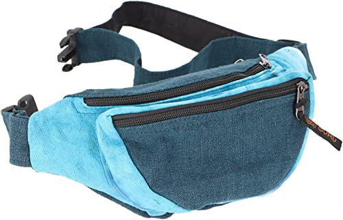 GURU SHOP Stoff Sidebag & Gürteltasche, Goa Batik Gürteltasche, Bauchtasche - Blau, Unisex - Erwachsene, Baumwolle, 15x20x8 cm