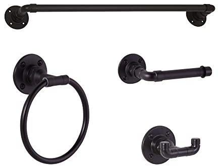 Design House 188581 Kimabll Badezimmerzubehör-Set, 4-teilig, Satin Black