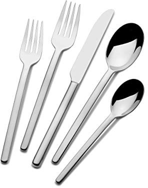 Mikasa, Zena Flatware Service for 8, 45 Piece Set, 18/0 Stainless Steel, Silverware Set with Serving Utensils