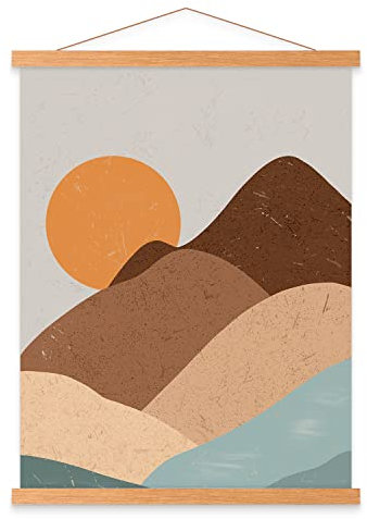 Ywlake Cadre Photo B0, Cadre Poster Aimanté Bois Naturel pour Poster Cadre Magnétique Cadre Suspendu Cadre d'affiche (100cm,Teck)