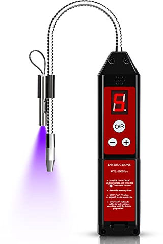 Aprvtio Refrigerant Leak Detector with LED Light, Halogen Leak Detector Freon Gas Leakage Tester HVAC Air Condition R22 R410A R134A R1234YF CFCs HCFCs HFCs Indicator WJL-6000PRO Freon Sniffer