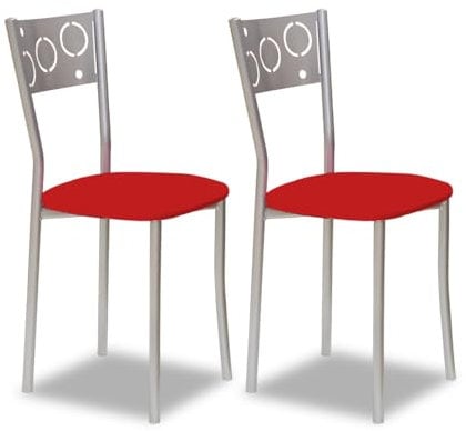 ASTIMESA SCPRRO Dos sillas de Cocina, Metal, Rojo, Altura de Asiento 45 cms