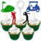 Gyufise 30 Stück Golf-Cupcake-Topper Golfballspieler Kuchendekorationen Golf Cupcake Picks für Sport Thema Mann Junge Mädchen Geburtstag Party Supplies