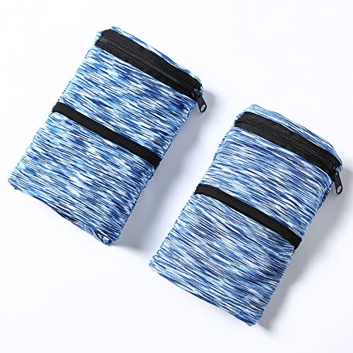 Handgelenkbeutel, Sport Handgelenktasche mit Reißverschluss, für Joggen, Spazieren, Laufen, Gassi gehen, Fahrrad und Yoga etc (Blue+Blue, S)