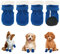 Jodsen Hundeschuhe,4 Stück Hundeschuhe Pfotenschutz wasserdichte Schneeschuhe Pfotenschutz mit Anti-Rutsch Sohle Outdoor Pfotenschützer Hundeschuhe für kleine mittlere Hunde Herbst Winter (Blue)