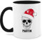 Tasse Tassen 325ml - Weihnachten Weihnachtstasse - Vintage Totenkopf mit Weihnachtsmütze - 325 ml - Schwarz - weihnachtstassen personalisierte christmas totenköpfe name weihnachtsmotiven 2023