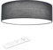 Navaris LED Deckenleuchte 32 cm Rund - Design Stoff Bezug Grau/Dunkelgrau - Deckenlampe LED Licht Dimmbar mit Farbtemperaturwechsel und Fernbedienung - max 22 Watt 970 Lumen