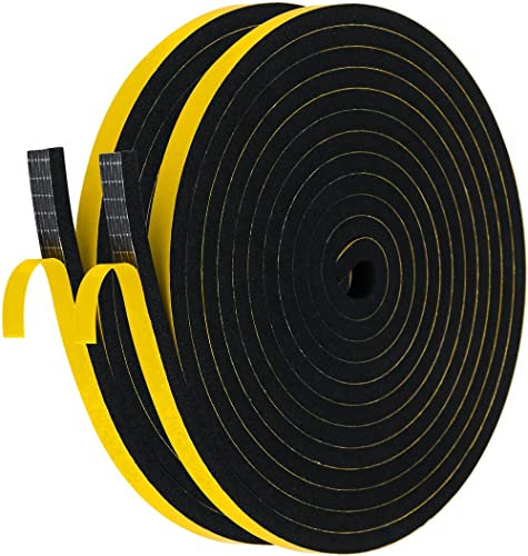 Palazen 8m Dichtungsband Selbstklebend für Türen Fenster 10mm(B) x6mm(D) Moosgummi Dichtband als Tür-Fenster-Dichtung-Zugluftstopper Schaumstoffband Abdichtung Schwarz [2 Rollen mit je 4m]