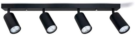 LumenTEC LED Deckenstrahler, Drehbar Deckenlampe, 4-flammig Schwarz für LED GU10, SPOTI (4x)
