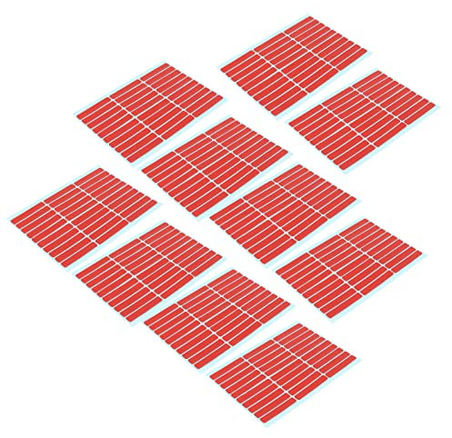 FOLOSAFENAR Nail Art Display Tape, Double Sided, 10 Sheets, Red, For Nail Art & Salon